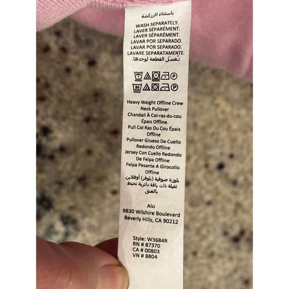 Alo Yoga Renown Crew Neck Pullover Sweatshirt Lavender Purple Womens - Picture 10 of 12